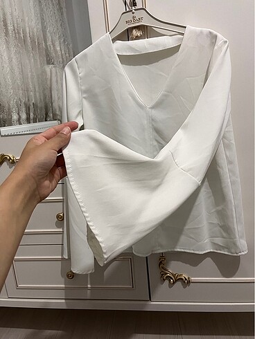Beyaz kol detaylı gömlek 36-38 beden