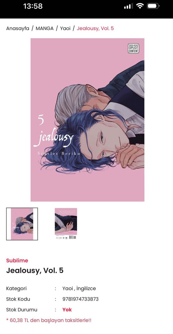 Jealousy Vol.5 (Yaoi Manga) - Görsel 5
