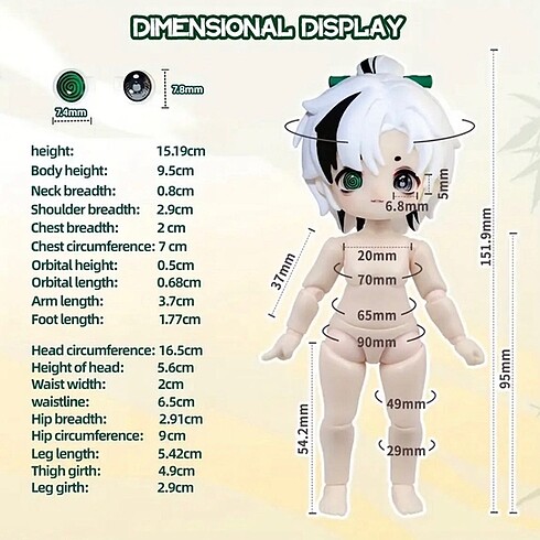 Beden Renk Nagi Bjd Nendoroid Bebek