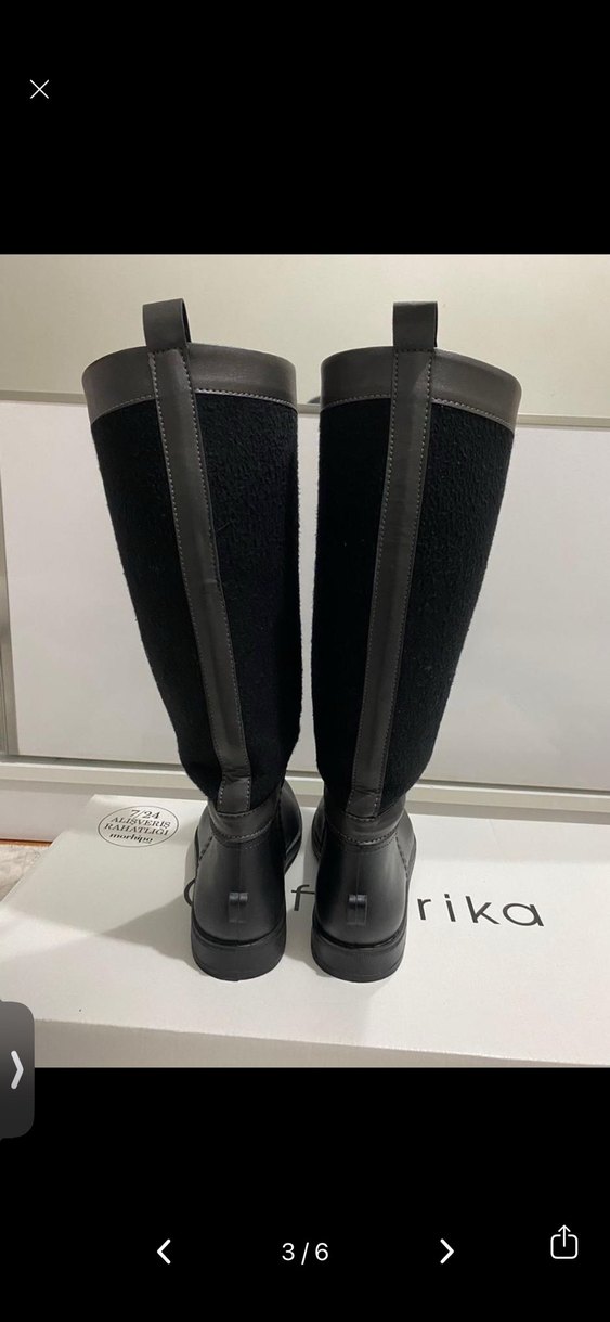 Siyah Bağcıklı Dizüstü Kadın Çizme - Görsel 3