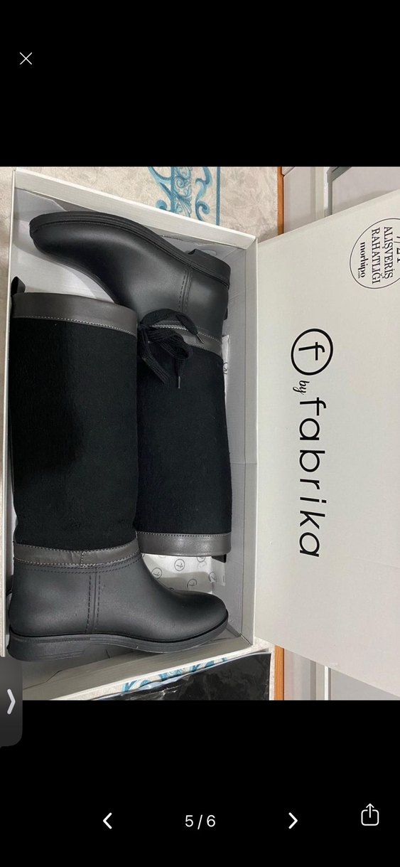 Siyah Bağcıklı Dizüstü Kadın Çizme - Görsel 4