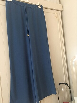 Beli lastikli indigo pantolon
