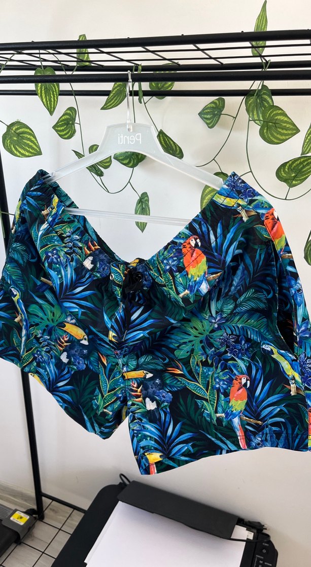 Filesiz Desenli Mini Erkek Şort Mayo - Görsel 2