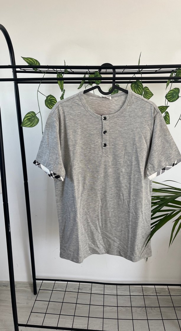 Gri Ekose Desenli Erkek Kısa Kollu Pijama Takımı - Görsel 3