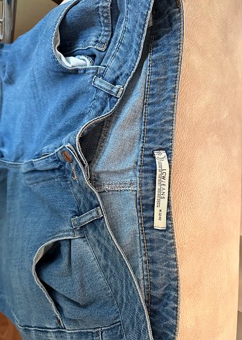 LC Waikiki Gri Mavi Bol Kesim Midi Kadın Kot Pantolon