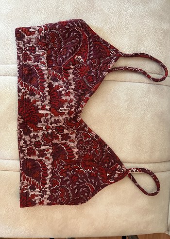 Bordo Nakışlı Bohem Bralet
