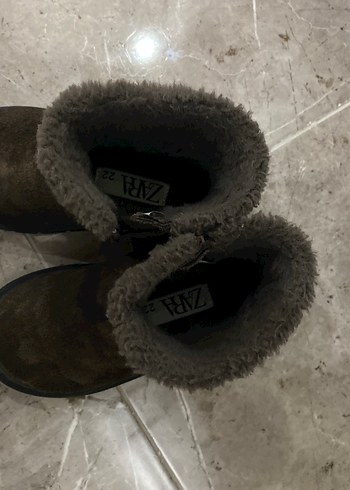 Erkek Çocuk Kahverengi Süet Kürklü Bot - Görsel 4