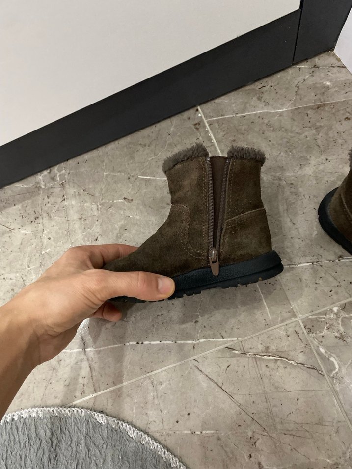 Erkek Çocuk Kahverengi Süet Kürklü Bot - Görsel 5