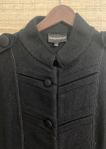 Düğmeli Emporıo Armanı Siyah Kadın Kaban - Görsel 2