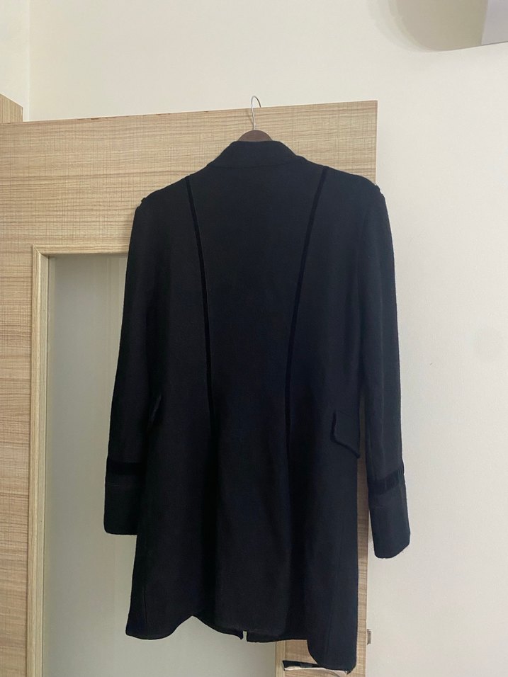 Düğmeli Emporıo Armanı Siyah Kadın Kaban - Görsel 3