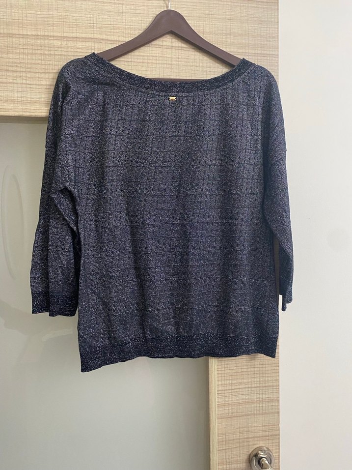 Escada Gri Kadın Triko Salaş Kazak - Görsel 3