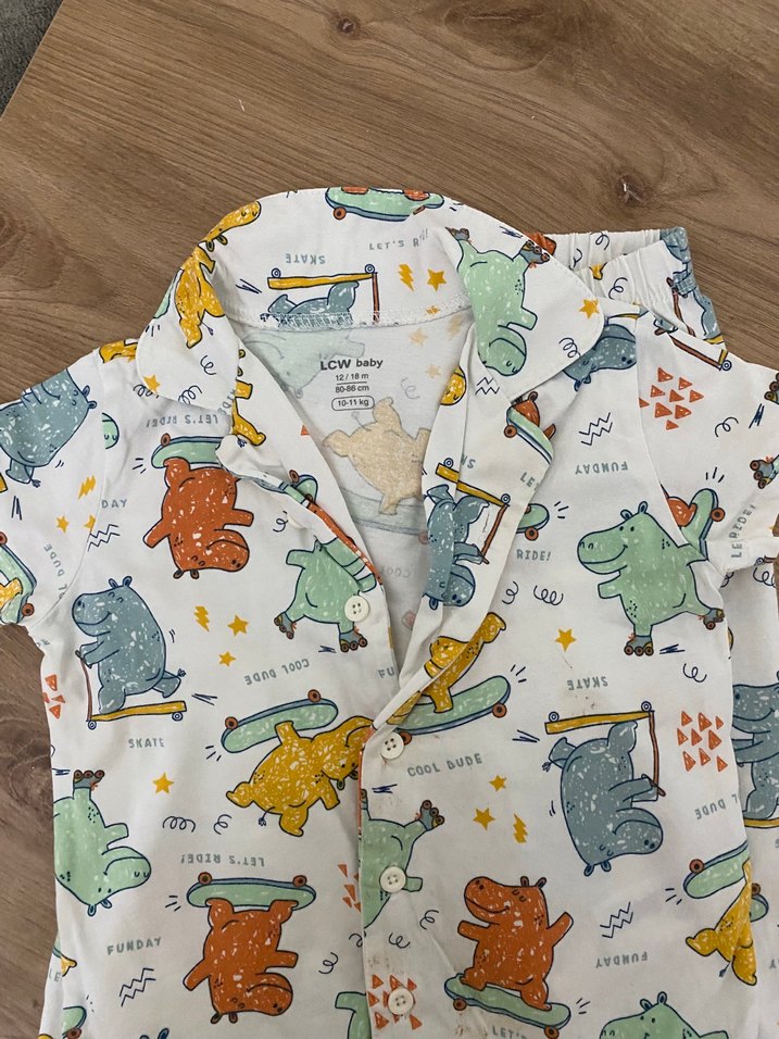 Erkek Çocuk Çok Renkli Kısa Kollu Pijama Takımı - Görsel 2