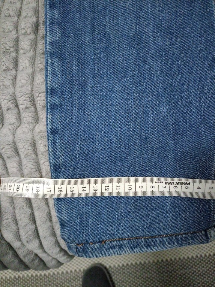 Gri Örgü Detaylı Midi Boy Bol Kesim Kot Pantolon - Görsel 3