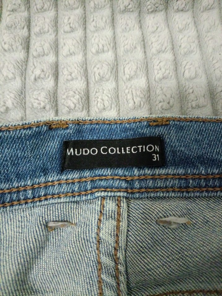 Gri Örgü Detaylı Midi Boy Bol Kesim Kot Pantolon - Görsel 4