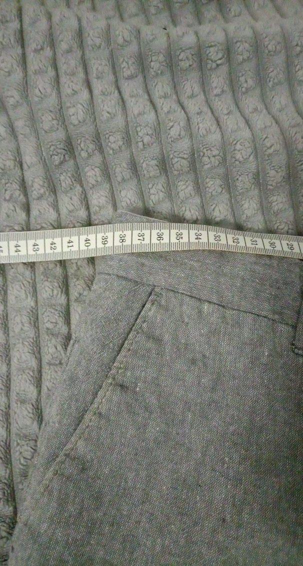 Gri ErkekKeten Kumaş Pantolon - Görsel 4