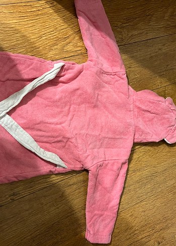 Kız bebek Pembe Baskılı Bornoz - Görsel 4