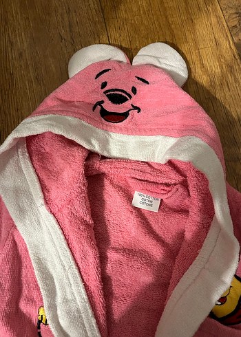 Kız bebek Pembe Baskılı Bornoz - Görsel 3