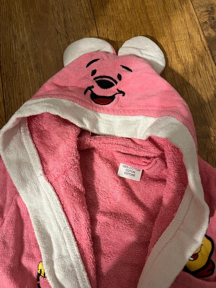 Kız bebek Pembe Baskılı Bornoz - Görsel 3