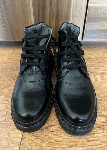 Erkek Siyah Deri Bağcıklı Klasik Bot - Görsel 4