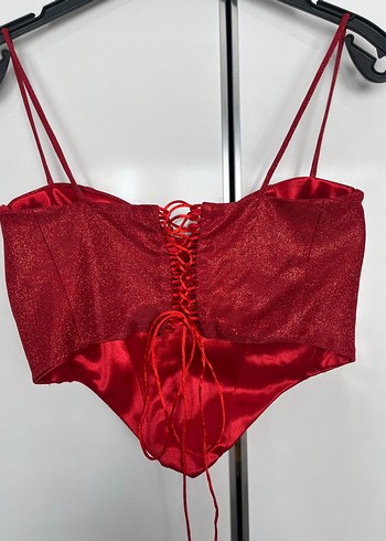 s Beden kırmızı Renk Parlak Kırmızı Mini Strappy Bustiyer