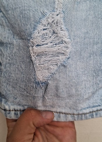 24-36 Ay Beden mavi Renk Gri Mavi Batik Desen Erkek Kot Şort