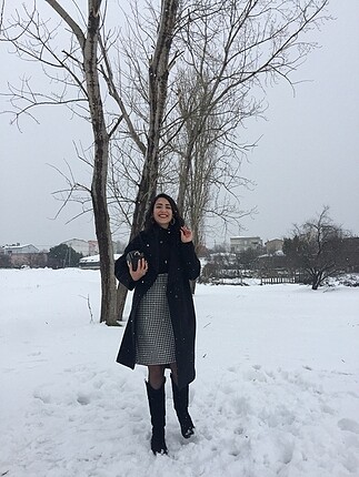 Trendyol & Milla KÜRK DETAYLI SİYAH KABAN
