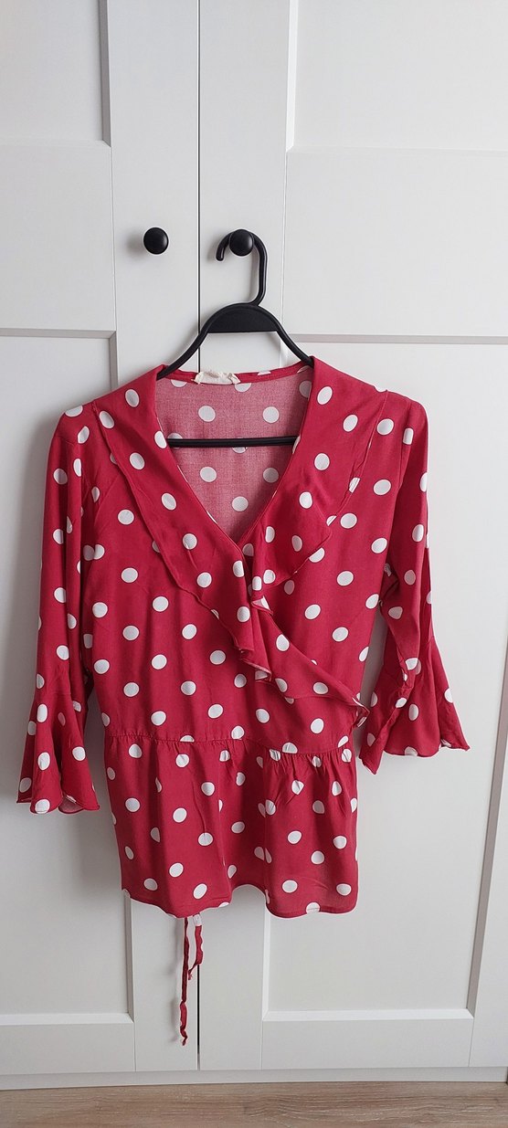 Puantiyeli Kruvaze Bluz - Görsel 2