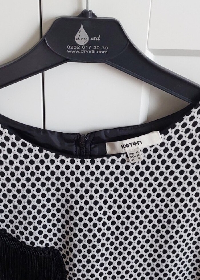 Kontrast Krep Elbise - Görsel 2