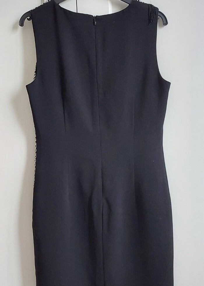 Kontrast Krep Elbise - Görsel 4