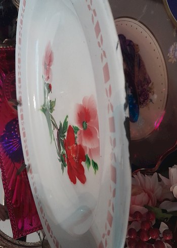 Antik metal tepsi sunumluk - Görsel 2