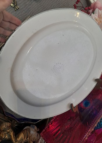 Antik metal tepsi sunumluk - Görsel 6