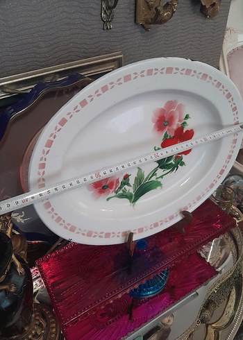 Antik metal tepsi sunumluk - Görsel 4