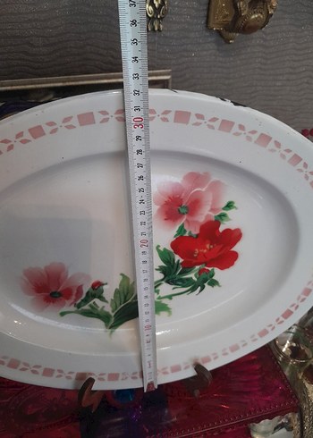 Antik metal tepsi sunumluk - Görsel 5