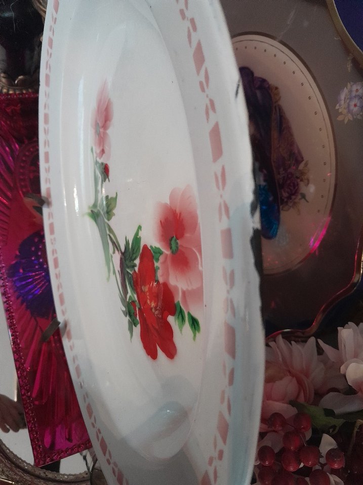 Antik metal tepsi sunumluk - Görsel 2