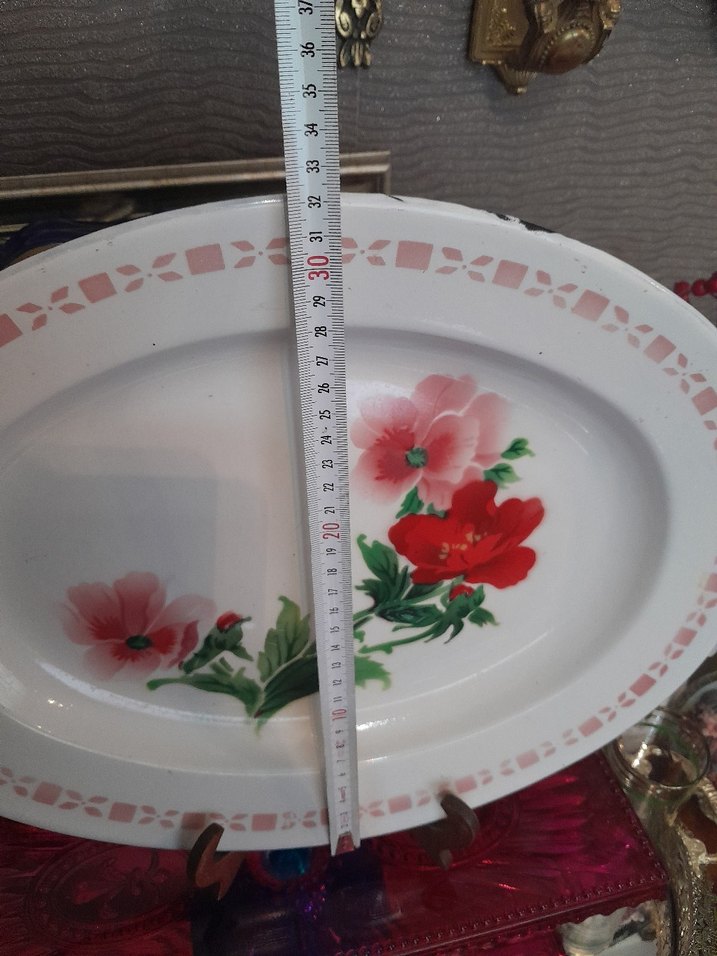 Antik metal tepsi sunumluk - Görsel 5