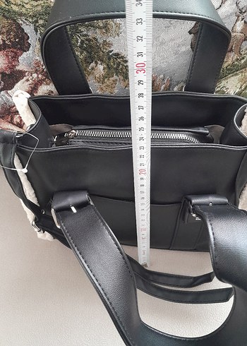 Tokalı Siyah Deri Kadın Çanta - Görsel 7