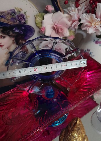 Mavi murano tabak - Görsel 4