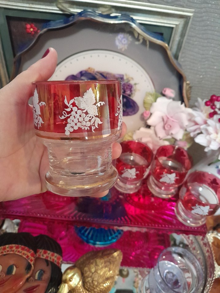 Antika Alman Ayaklı Bardak Seti 6 lı - Görsel 4