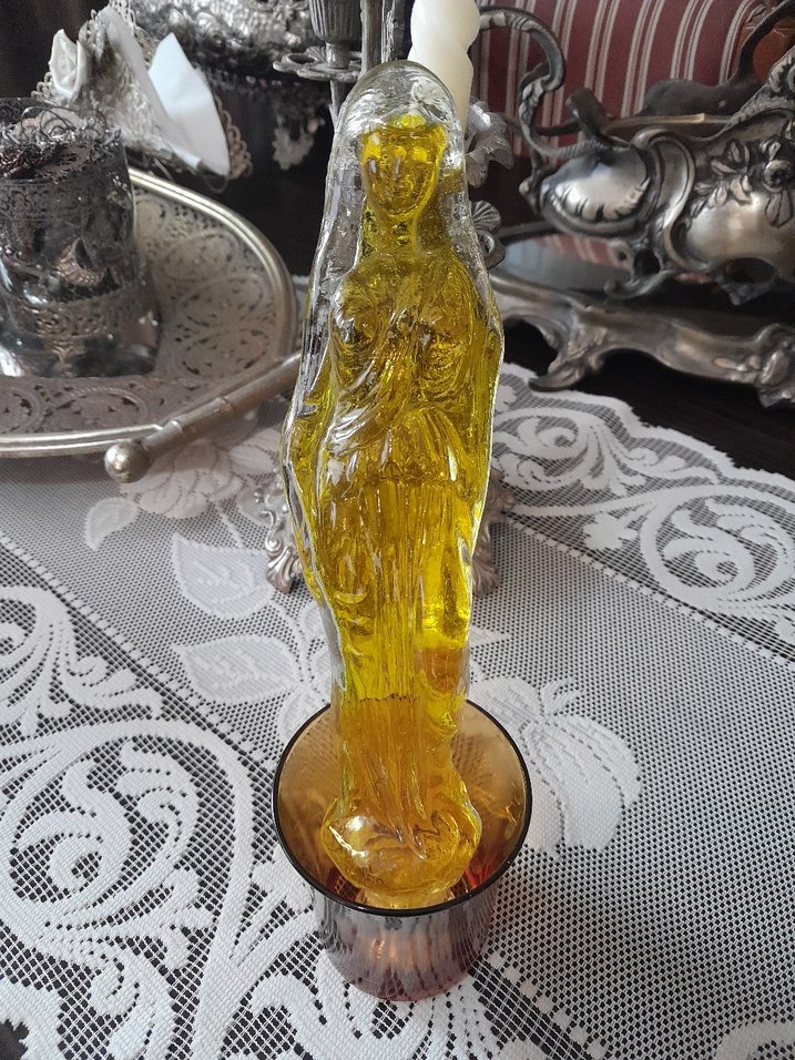 Antik italyan murano  kızlı Figürin şişe - Görsel 2