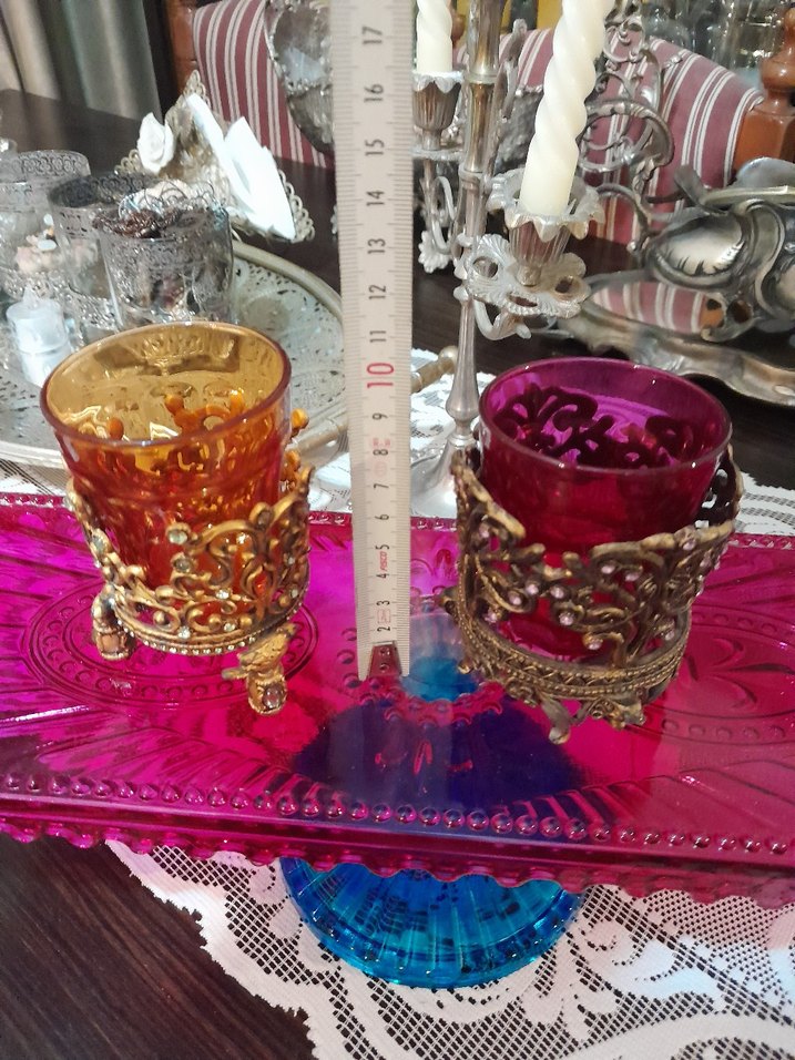 İtalyan Renkli Vintage Mumluk Seti - Görsel 4