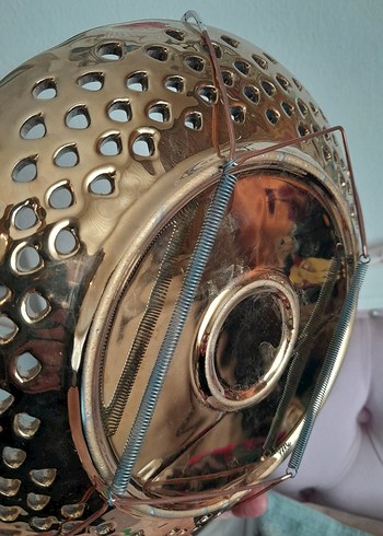 Antik Altın Renkli Çiçek Desenli Dekoratif Tabak - Görsel 3