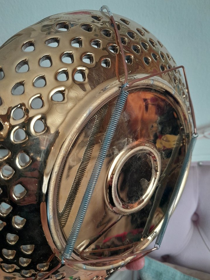 Antik Altın Renkli Çiçek Desenli Dekoratif Tabak - Görsel 3