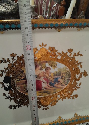 Eski dönemli yurtdışından porselen sunumluk dekor tabağı - Görsel 5