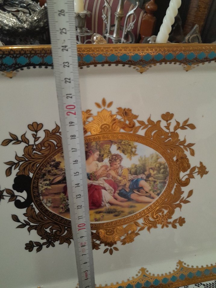 Eski dönemli yurtdışından porselen sunumluk dekor tabağı - Görsel 5