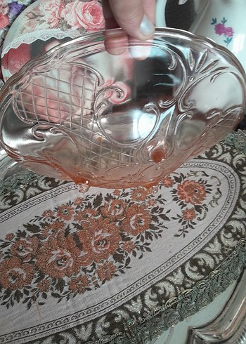 Beden pembe Renk Pembe Vintage murano sunumluk