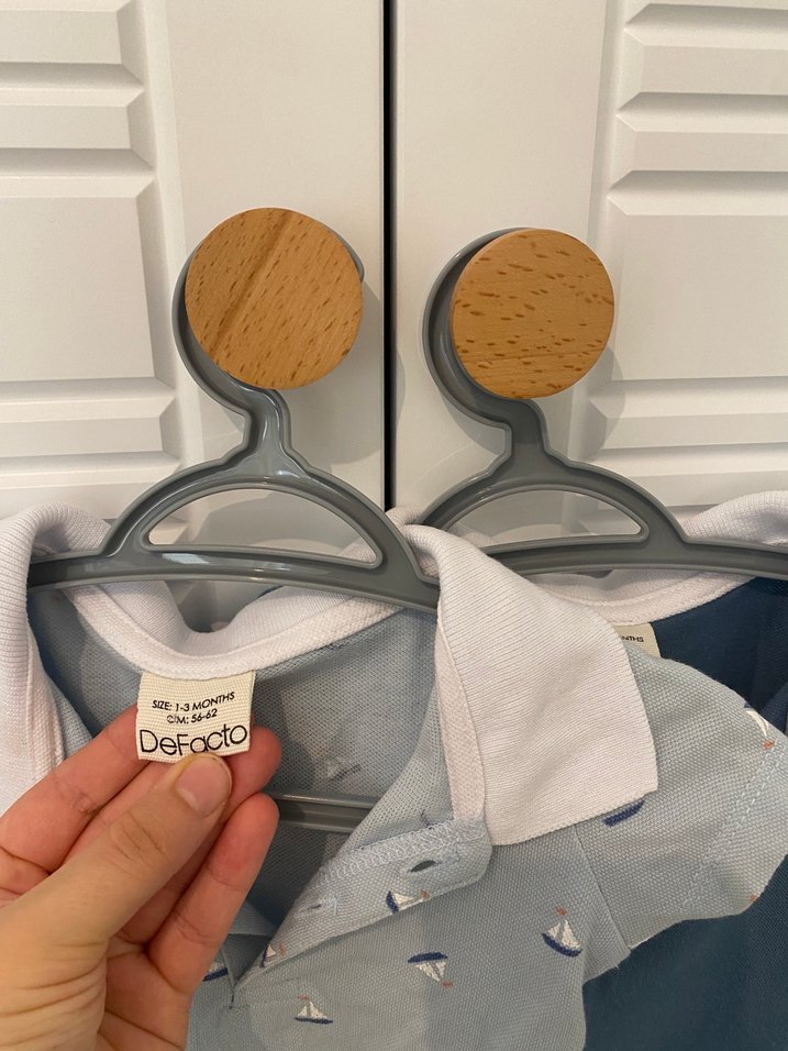 Düğmeli Yakalı Kısa Kollu Erkek Bebek Body - Görsel 3