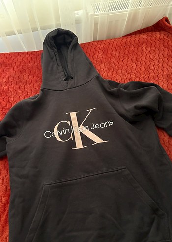Kadın Gri Kapüşonlu Calvin Klein Sweatshirt