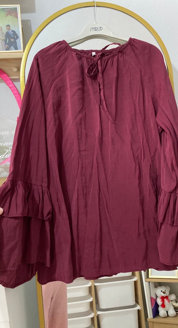 Bordo Salaş Kadın Takım - Uzun Kollu, Yüksek Yaka - Görsel 4