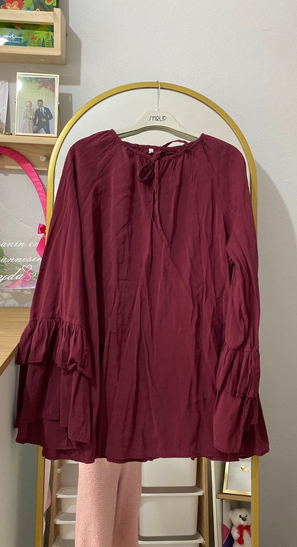 Bordo Salaş Kadın Takım - Uzun Kollu, Yüksek Yaka - Görsel 2