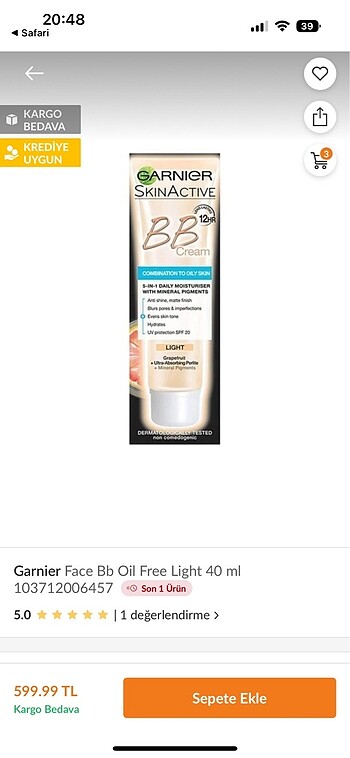 Garnier Bb krem